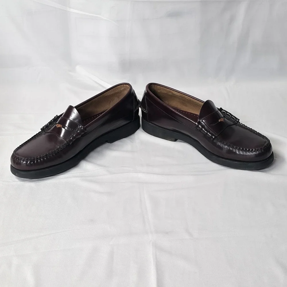 LL Bean Penny Loafers Mens 11.5 D Burgundy Leather Slip On 250943 Classic Preppy